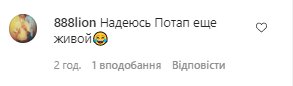 Коментарі зі сторінки Насті Каменських в Instagram