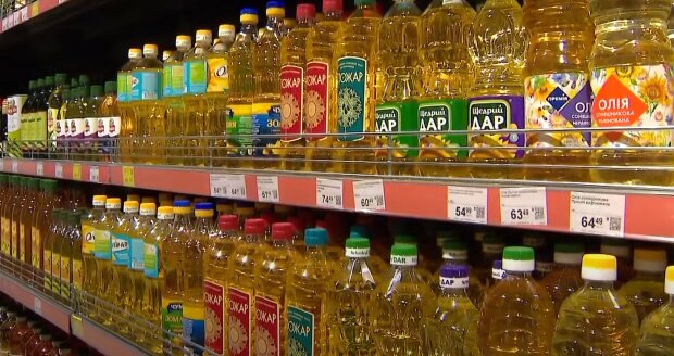 супермаркет, магазин, подсолнечное масло