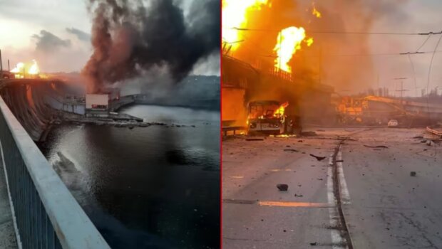 Атака на Днепровскую ГЭС, фото из соцсетей