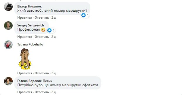 комментарии в сети Фейсбук