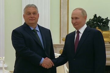 Виктор Орбан и Владимир путин, кадр из видео