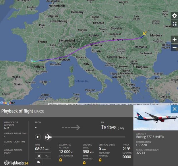 Путь Boeing 777-300