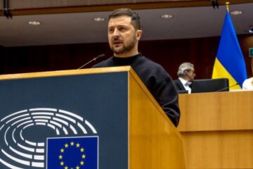 Володимир Зеленський у парламенті ЄС, кадр з відео