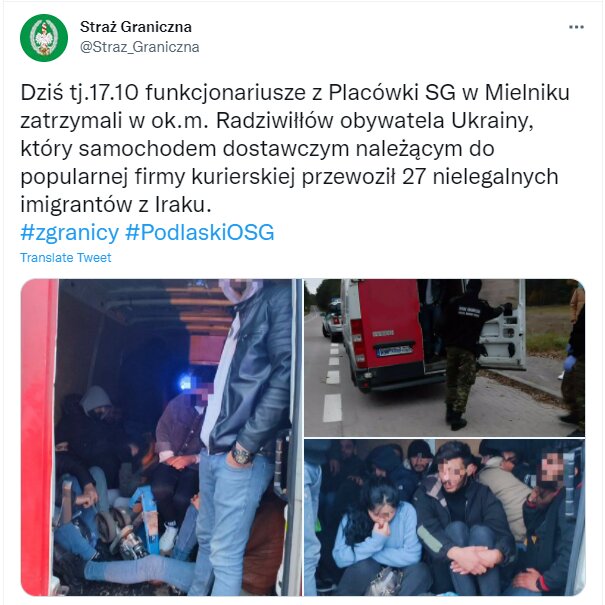 у Польщі затримали українця з повним фургоном мігрантів