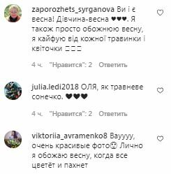 Коментарі на пост Олі Полякової в Instagram