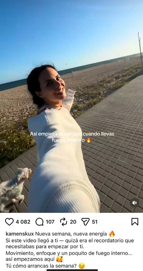 Скрін публікації Насті Каменських