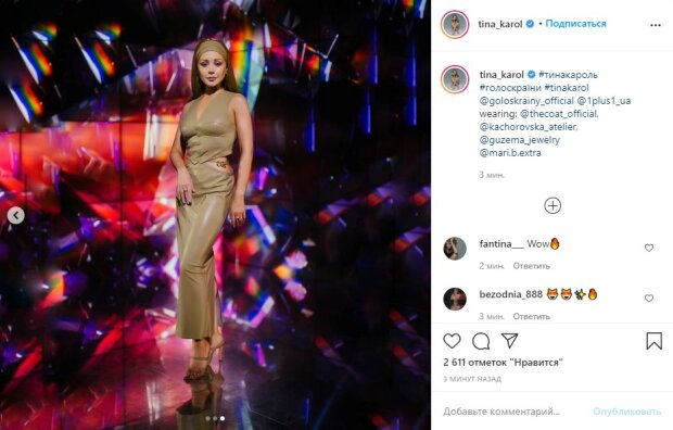 пост Тины Кароль в Instagram