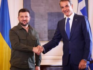 Володимир Зеленський і Кіріакос Міцотакіс, фото: Офіс президента