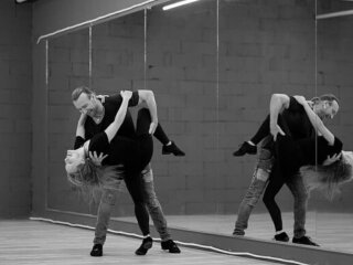 Олег Винник та Олена Шоптенко на репетиції