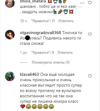 коментарі до фан-сторінці Тіни Кароль