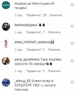 Комментарии на пост Ольги Фреймут в Instagram