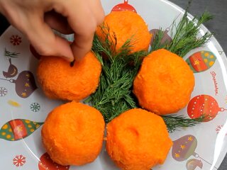Новогодняя закуска "Мандаринки"