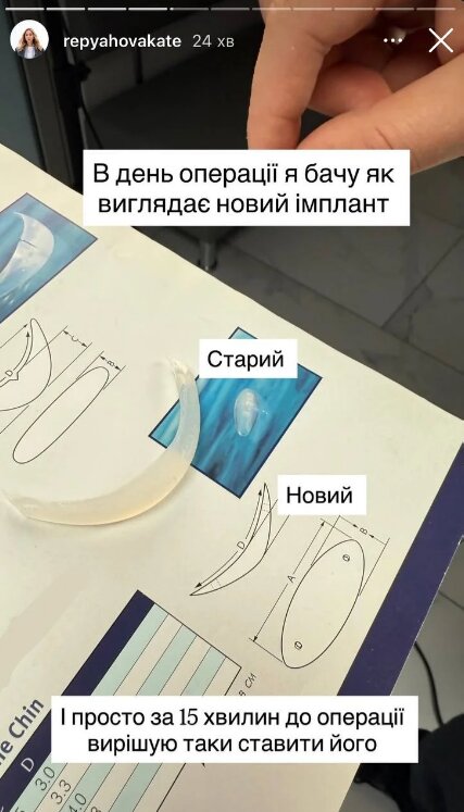 Скрін публікації Каті Репяхової