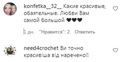 Коментарі на пост Аліни Гросу в Instagram