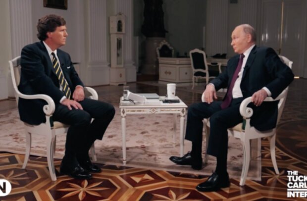 Володимир Путін та Такер Карлсон, кадр з відео