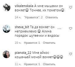 Комментарии на пост Алины Гросу в Instagram