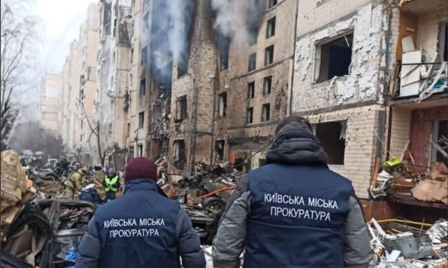 последствия ракетного удара по Киеву 2 января 2024 года