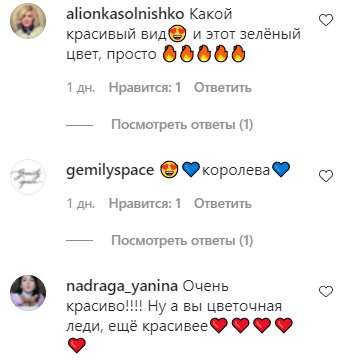 Комментарии на пост Екатерины Бужинской в Instagram