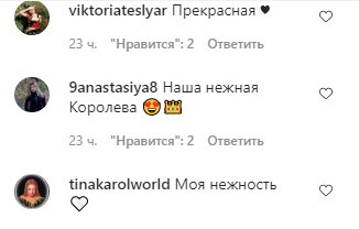 Скриншот комментариев к фото Тины Кароль