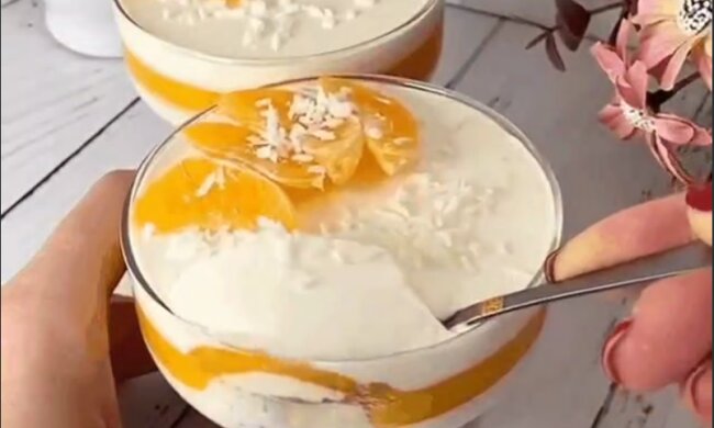Десерт из мандаринов
