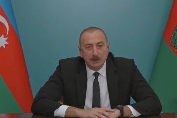 Президент Азербайджана Ильхам Алиев, кадр из интервью