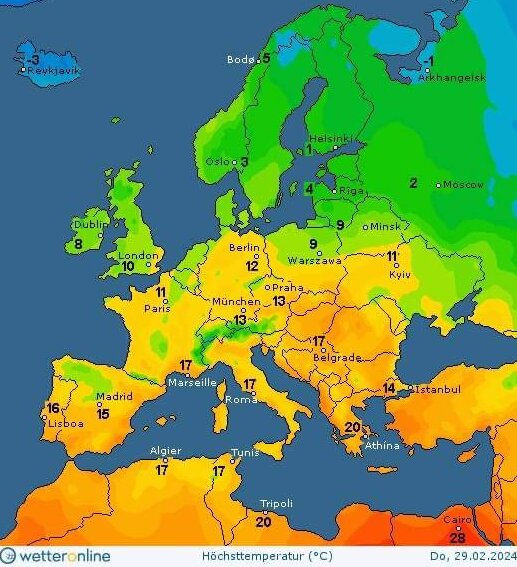 Прогноз погоды на 29 февраля