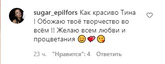 Скриншот комментариев к фото Тины Кароль