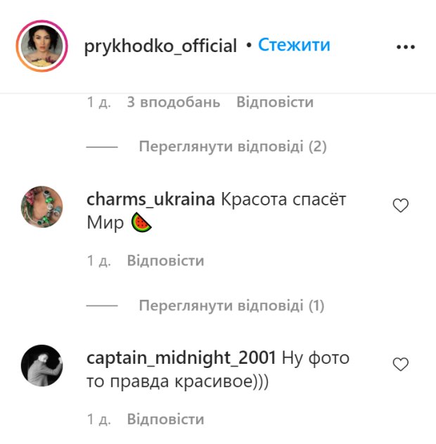 Комментарии, instagram.com/prykhodko_official