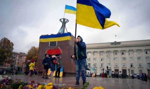 Херсон. флаг Украины, фото из соцсетей
