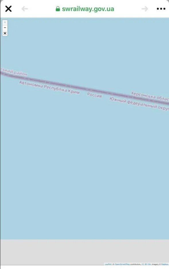 Укразалізниця представила карту з російським Кримом