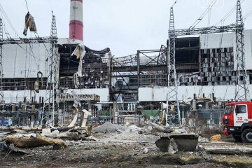 Зруйнована внаслідок російських ракетних ударів Харківська ТЕЦ-5