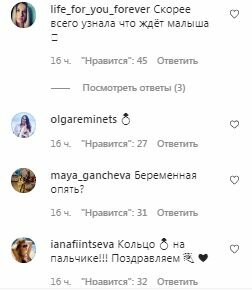 Коментарі на пост Світлани Лободи в Instagram