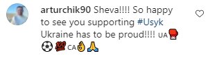 Коментарі на пост Андрія Шевченка в Instagram