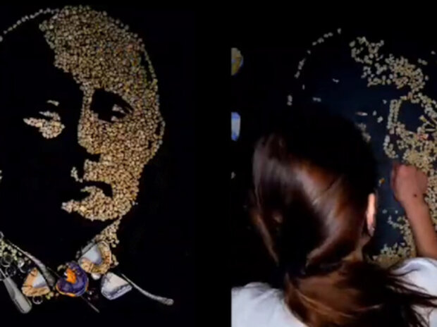 портрет Путина из человеческих зубов