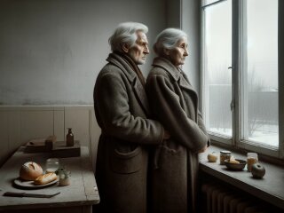 засмучене подружжя пенсіонерів