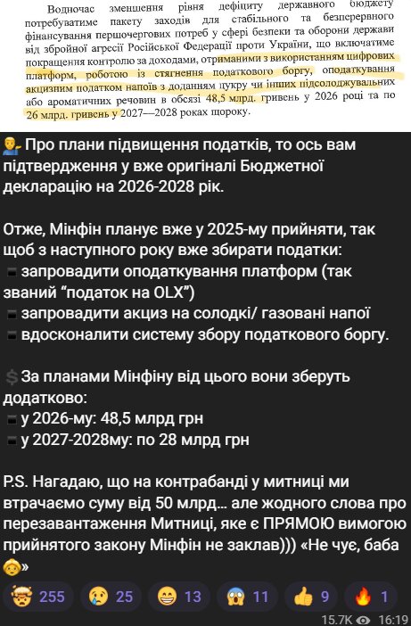 Скрін публікації Железняка