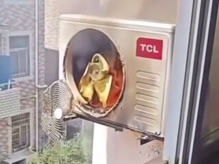 Жара, кондиционер, кадр из видео