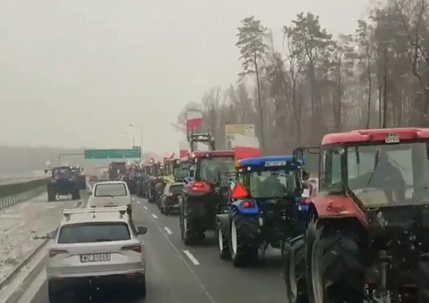 Польські фермери на кордоні, кадр з відео
