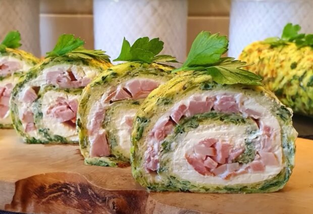 Рулет из кабачков, кадр из видео