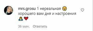 коментарі на сторінці Аліни Гросу