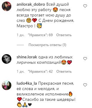 Коментарі на пост Ані Лорак в Instagram