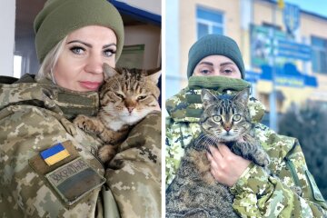 украинские пограничники с котиками