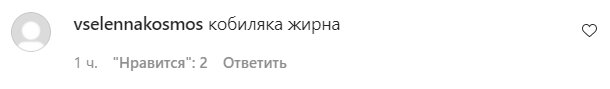 Коментарі на пост Насті Каменських в Instagram
