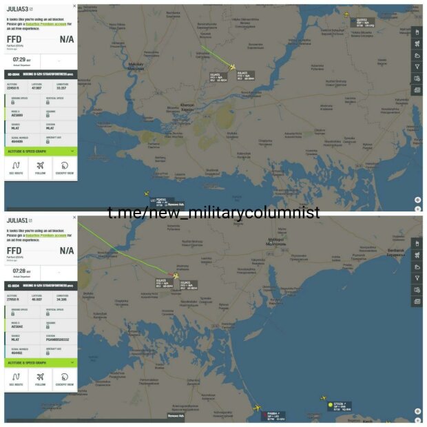 Схема прольоту Б-52 над Україною