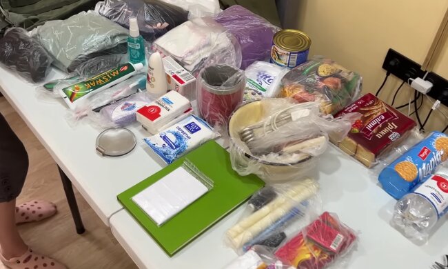 Тривожна валізка, продукти