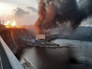 Атака на Дніпровську ГЕС, фото із соцмереж