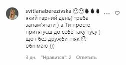 Коментарі на пост Соломії Вітвіцької в Instagram