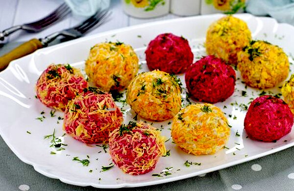 праздничные шарики с селедкой