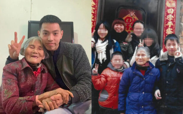 свадебное фото 24-летнего парня и 85-летней женщины