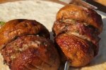Шампиньоны с фаршем на мангале